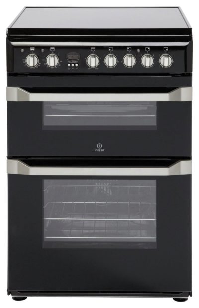 Indesit ID60C2 KS Double Electric Cooker - Black.